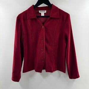 Briggs Petite Medium Red Button-Up Blouse